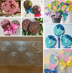 طلق شکلات طرح آبنبات نی دار