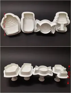 کاتر فشاری شیشه ولنتاین و کیک و آبنبات قلبی