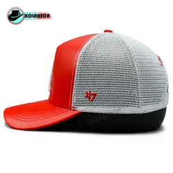 کلاه پشت توری 47 چرمی طرح LA - کلاهسان