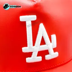 کلاه پشت توری 47 چرمی طرح LA - کلاهسان