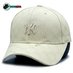 کلاه بیسبالی NY مدل پارچه طرح دار - کلاهسان