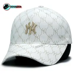 کلاه بیسبالی NY مدل پارچه طرح دار - کلاهسان