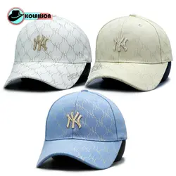 کلاه بیسبالی NY مدل پارچه طرح دار - کلاهسان