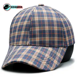 کلاه بیسبالی طرح چهار خونه مدل ساده - کلاهسان