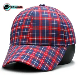 کلاه بیسبالی طرح چهار خونه مدل ساده - کلاهسان