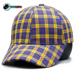 کلاه بیسبالی طرح چهار خونه مدل ساده - کلاهسان