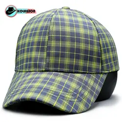 کلاه بیسبالی طرح چهار خونه مدل ساده - کلاهسان