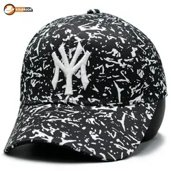 کلاه بیسبالی طرح آبرنگ پاشیده شده طرح NY - کلاهسان