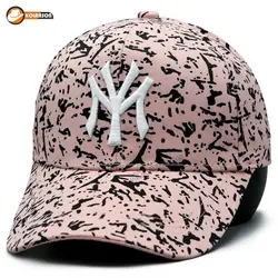 کلاه بیسبالی طرح آبرنگ پاشیده شده طرح NY - کلاهسان
