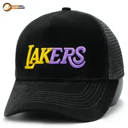 کلاه پشت توری طرح Lakers مدل مخمل | کلاهسان