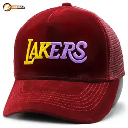 کلاه پشت توری طرح Lakers مدل مخمل | کلاهسان