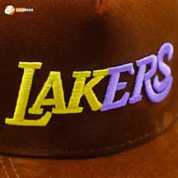کلاه پشت توری طرح Lakers مدل مخمل | کلاهسان