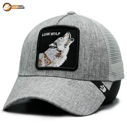 کلاه پشت توری Goorinbros طرح LoneWolf ملانژ | کلاهسان