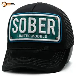کلاه پشت توری نقاب مخملی کوتاه طرح Sober | کلاهسان