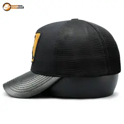 کلاه پشت توری نقاب چرمی کوتاه طرح Jordan | کلاهسان