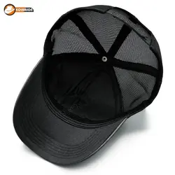 کلاه پشت توری نقاب کوتاه چرم طرح NY | کلاهسان