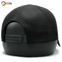 کلاه پشت توری نقاب کوتاه چرم طرح NY | کلاهسان