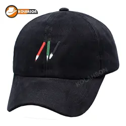 کلاه بچگانه بیسبالی مخمل کبریتی طرح مداد رنگی - کلاهسان