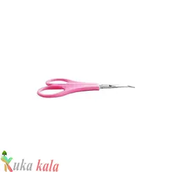 قیچی اصلاح ابرو سر کج دسته صورتی