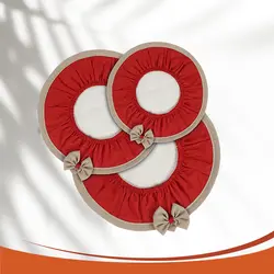 ست دمکنی کشدوز طرح گلبرگ سه تکه