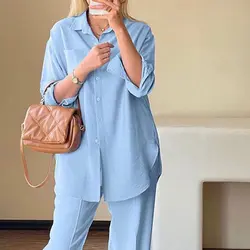 ست شومیز جیبدار و شلوار کد PA145