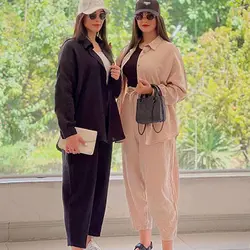 ست شومیز مانتویی شلوار مام فیت کد PA140