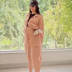 ست شومیز مانتویی شلوار مام فیت کد PA140