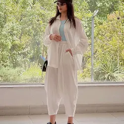 ست شومیز مانتویی شلوار مام فیت کد PA140