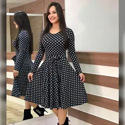 پیراهن عروسکی خالخالی کد ۶۳۷۲