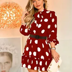 پیراهن عروسکی خالدار مجلسی کد ۶۹۲۶