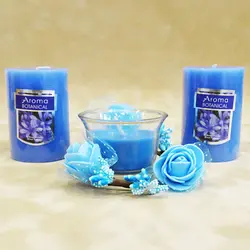 شمع لیوانی معطر آبی