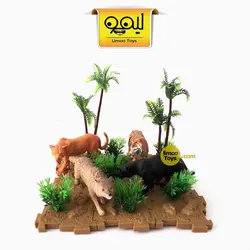 مجموعه حیوانات همراه با ماکت جنگل | طرح 3