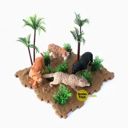 مجموعه حیوانات همراه با ماکت جنگل | طرح 3