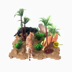 مجموعه حیوانات همراه با ماکت جنگل | طرح 3