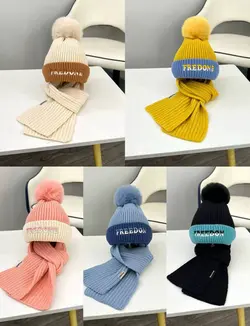کلاه و شال گردن داخل آستر دار گرم و نرم