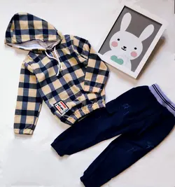 1959_هودی چهارخونه کلاه دار و شلوار