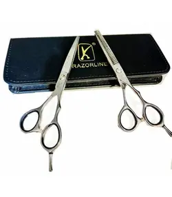 ست دو عددی قیچی آرایشگری ریزرلاین کات و کوتاهی/پیتاژ 5.5 اینچ Razorline R1 &amp; R1T hair scissors
