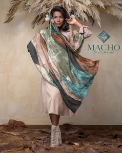 شال نخ پنبه پاییزه پولک‌دار ماچو 2608