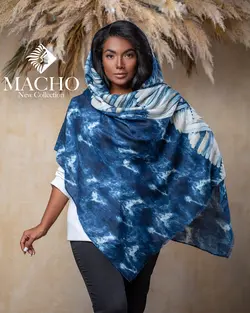 شال نخ پنبه پاییزه پولک‌دار ماچو 2602