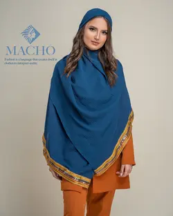 شال حریر نخ جاذبه دستک پولک هندی ماچو 2443