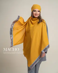 شال حریر نخ جاذبه دستک پولک هندی ماچو 2437