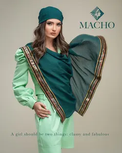 شال حریر نخ جاذبه دستک پولک هندی ماچو 2435