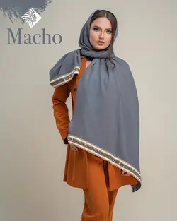 شال حریر نخ جاذبه دستک پولک هندی ماچو 2436