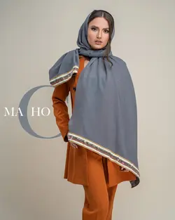 شال حریر نخ جاذبه دستک پولک هندی ماچو 2436