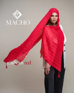 شال نخ پنبه پلیسه پولک ماچو 2423