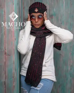 ست شال و کلاه طرح پولک ماچو 1867