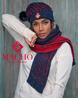 ست شال و کلاه طرح پولک ماچو 1864