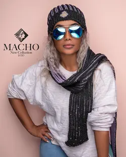 ست شال و کلاه طرح پولک ماچو 1863