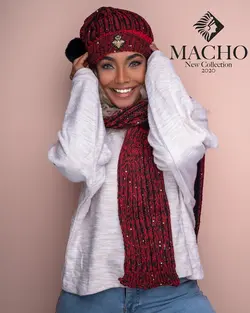 ست شال و کلاه طرح پولک ماچو 1862