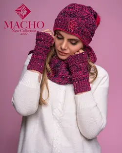 ست شال و کلاه و دستکش طرح پولک Roberto Cavalli ماچو 1774
